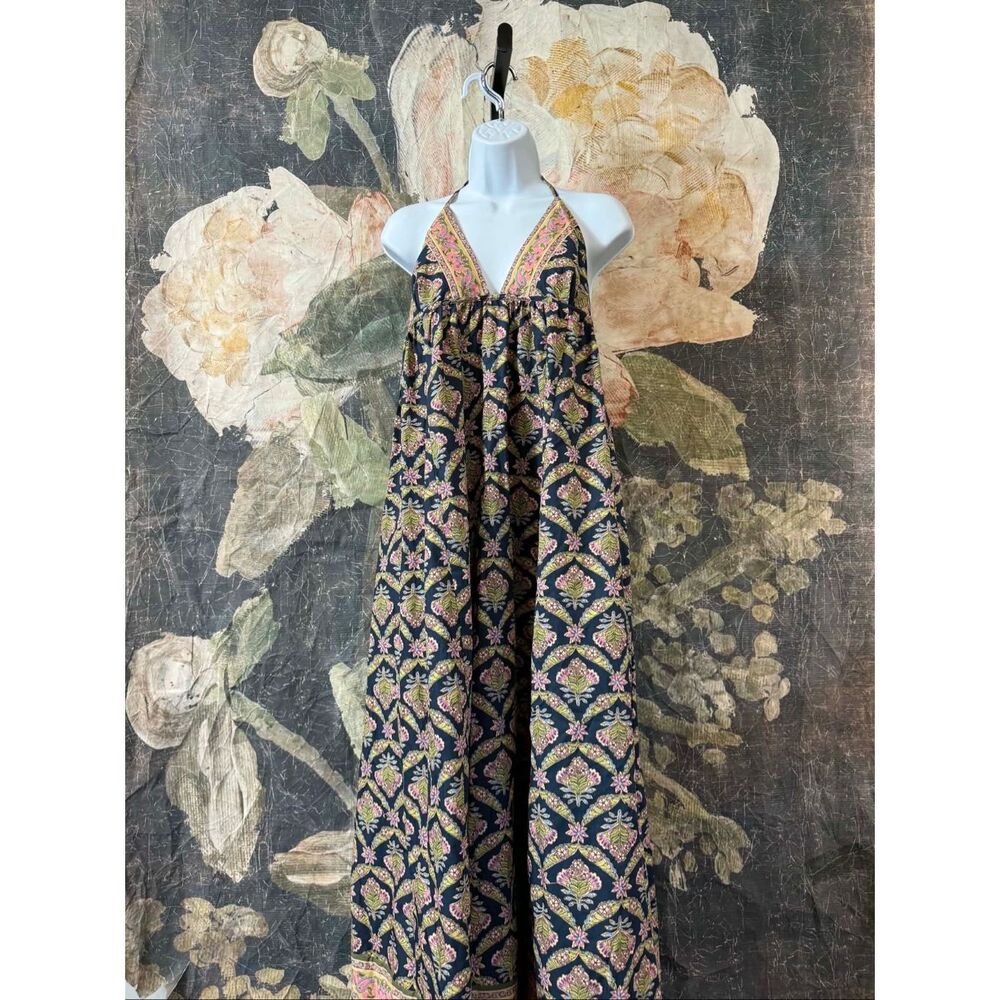 New Free People Sorrento Stroll Printed Maxi Dress Size L - Picture 7 of 14